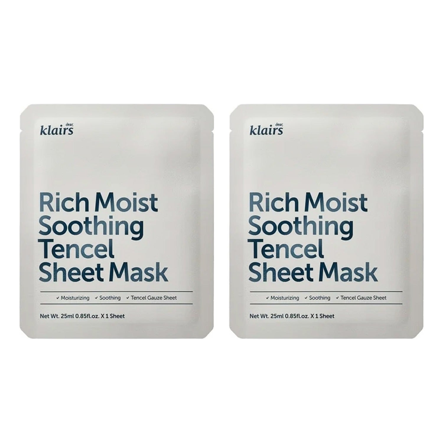Klairs Duo Rich Moist Soothing Tencel Sheet Mask billede