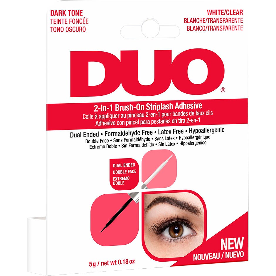 Produktfoto för Andrea DUO 2-in-1 Brush-On Adhesive Clear & Dark 5 g