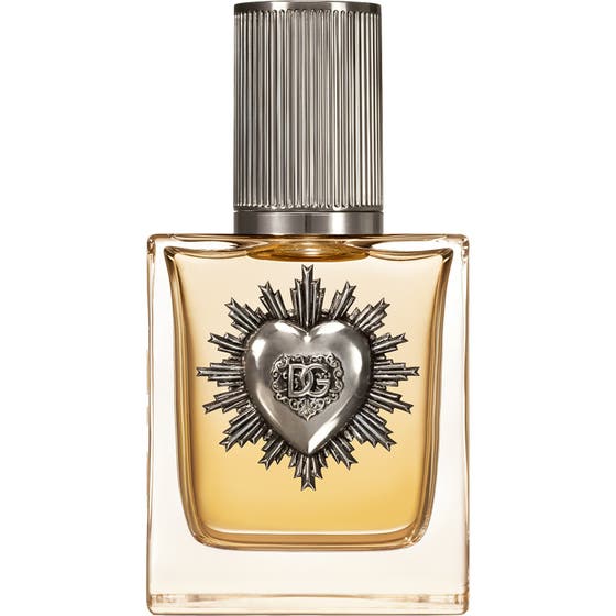 Dolce & Gabbana Devotion Pour Homme Eau de Parfum 50 ml herreparfyme i firkantet glassflaske med sølvfarget metallhjerte