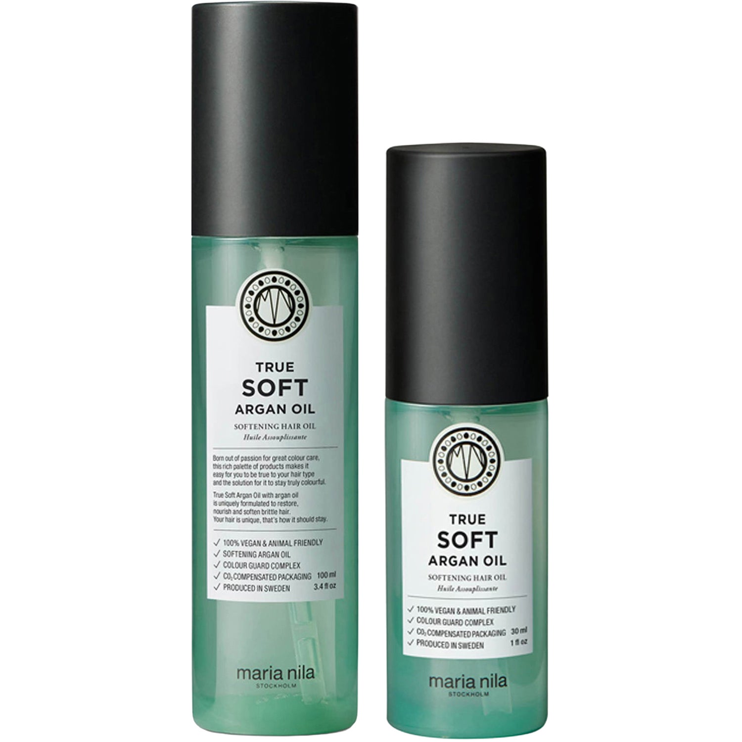 Maria Nila True Soft Set 1x100ml, 1x30ml Softening Hair Oil - 130 ml