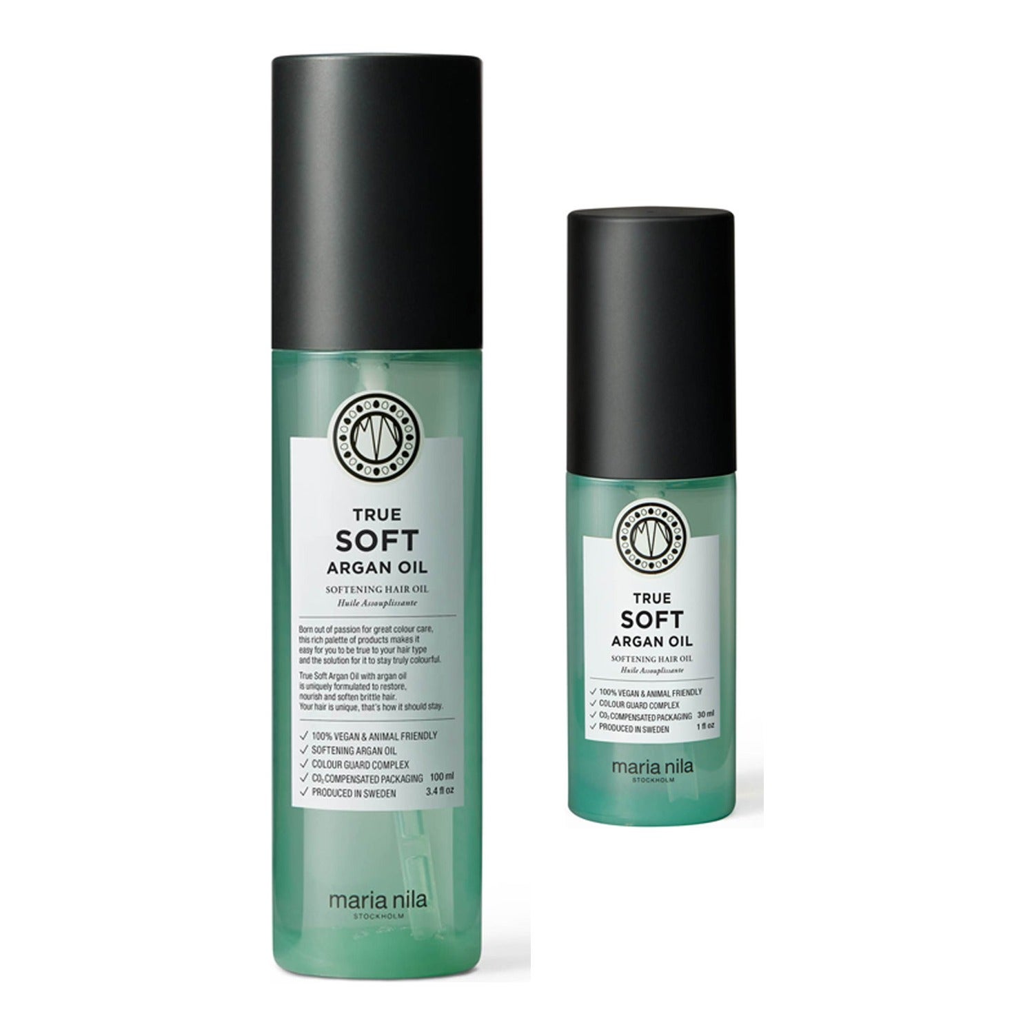 Maria Nila True Soft Set 1x100ml, 1x30ml Softening Hair Oil - 130 ml