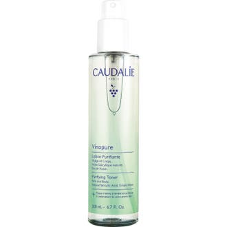 Caudalie Vinopure Purifying Toner 200ml rensende toner med salisylsyre i en lysegrønn flaske med hvit kork.