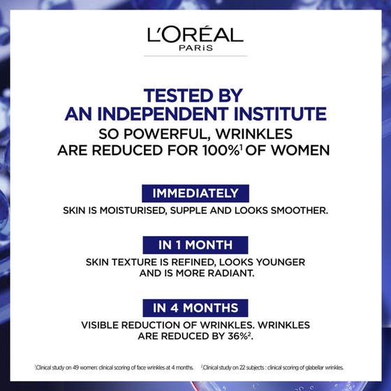 L'Oréal Paris Revitalift Laser 80 ml hudplejesæt med Pure Retinol serum i blå flaske og rød dagcreme krukke.