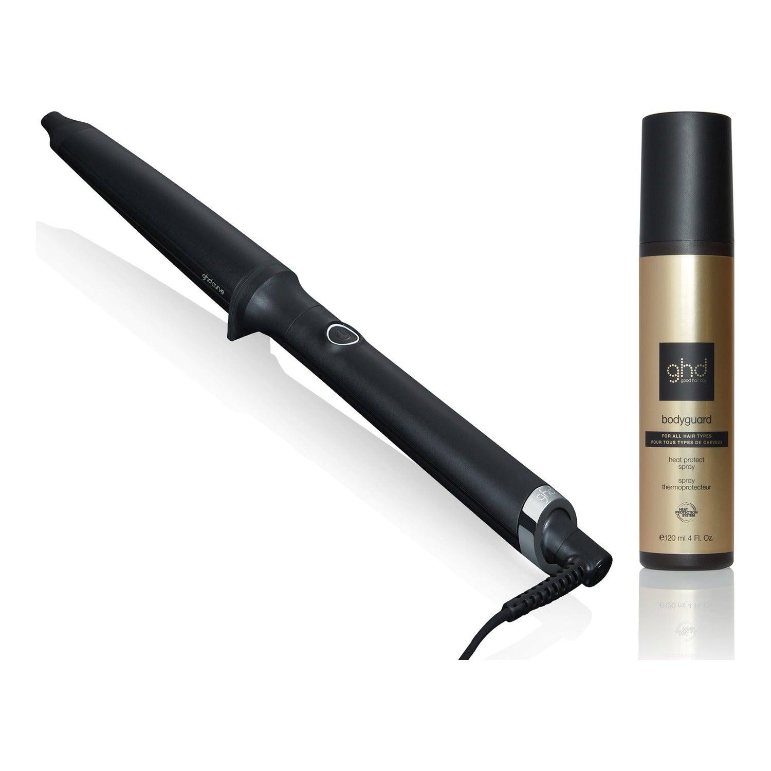 GHD Creative Curl Wand & Heat Protect Spray styling dam