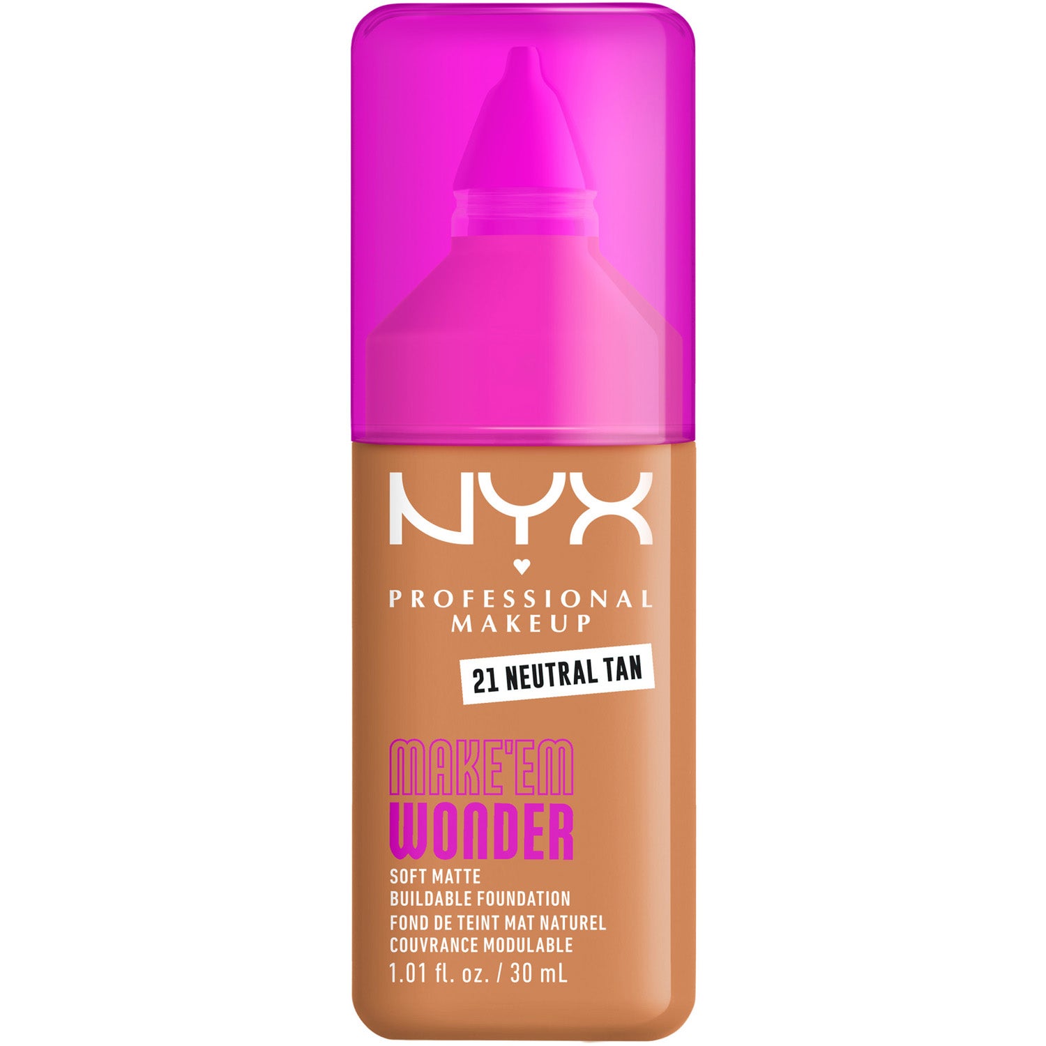 NYX Professional Makeup Make Em Wonder Foundation 21 Neutral Tan - 30 ml