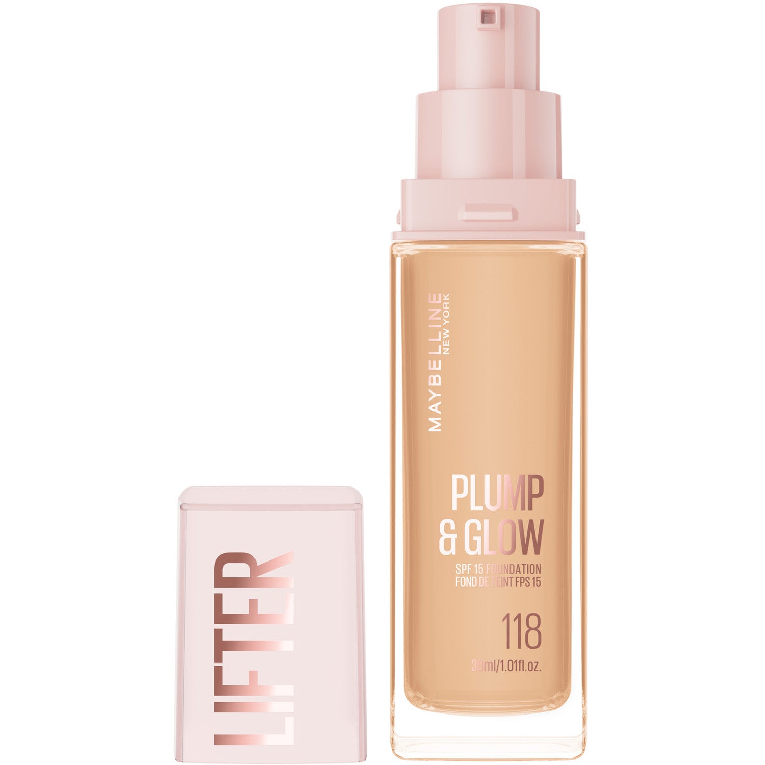 Maybelline Lifter Plump & Glow Foundation 118 - 30 ml billede