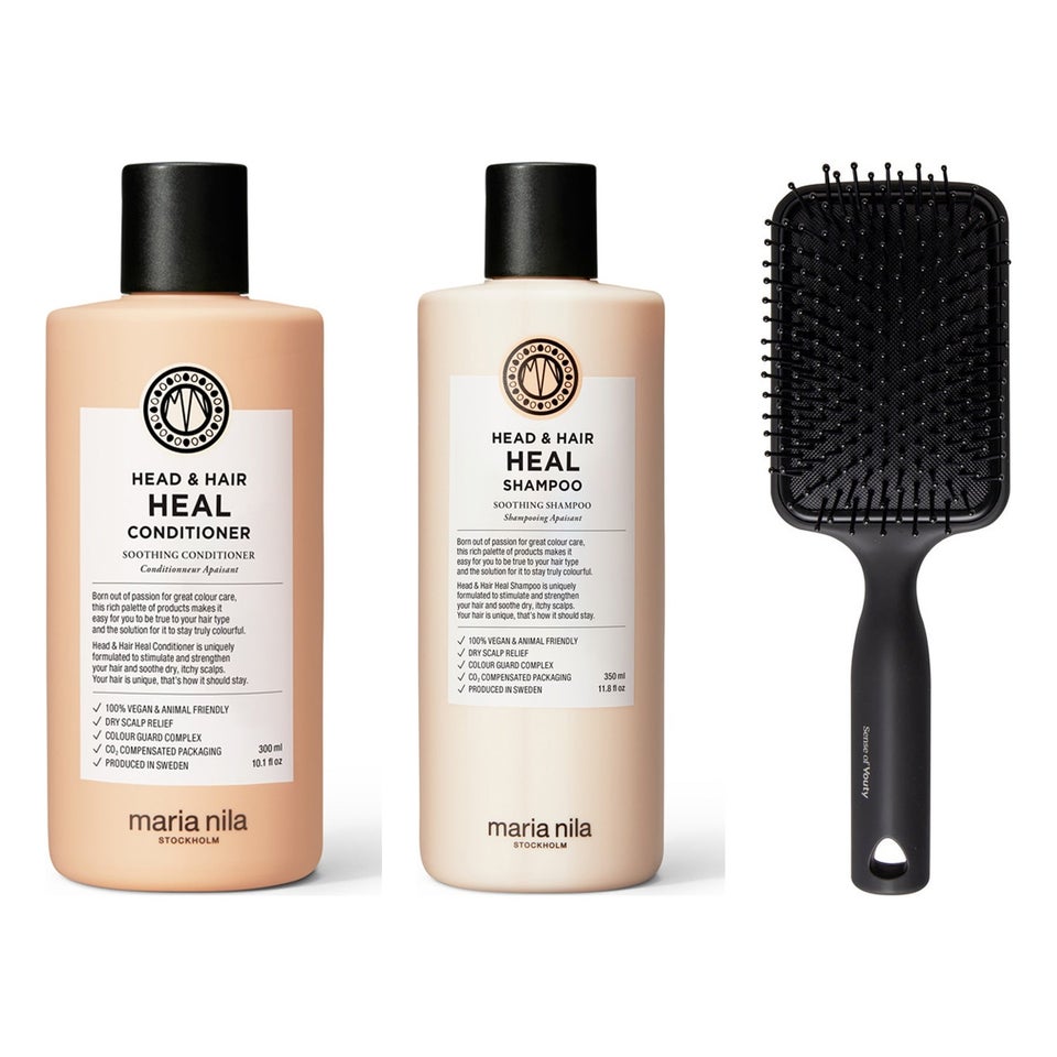 Scalp Care & Styling Essentials Shampoo 350 ml & Conditioner 300 ml & Paddle Brush