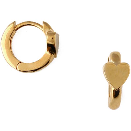 Mini Heart Stationed Huggie Hoops Earrings