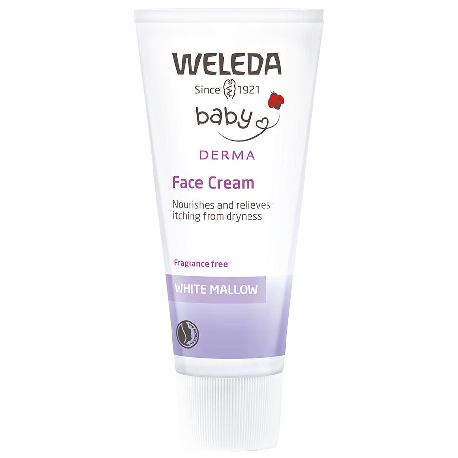 Köp Weleda Baby Derma White Mallow Face Cream,  50ml Weleda Mamma & Baby fraktfritt
