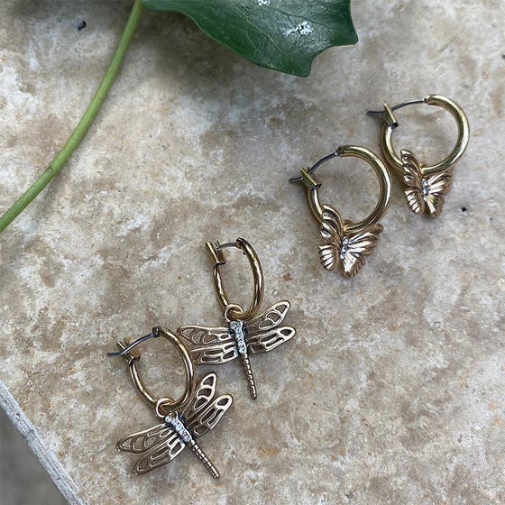 Country Life Butterfly Earring Gold