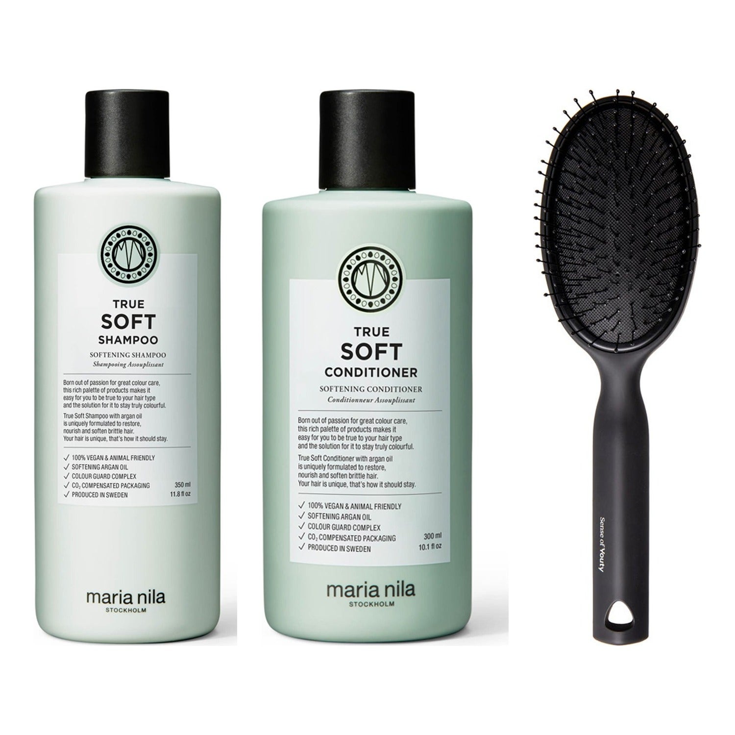 Maria Nila Silky Hair Essentials Set Shampoo 350 ml & Conditioner 300 ml & Detangling Brush kroppsvård herr