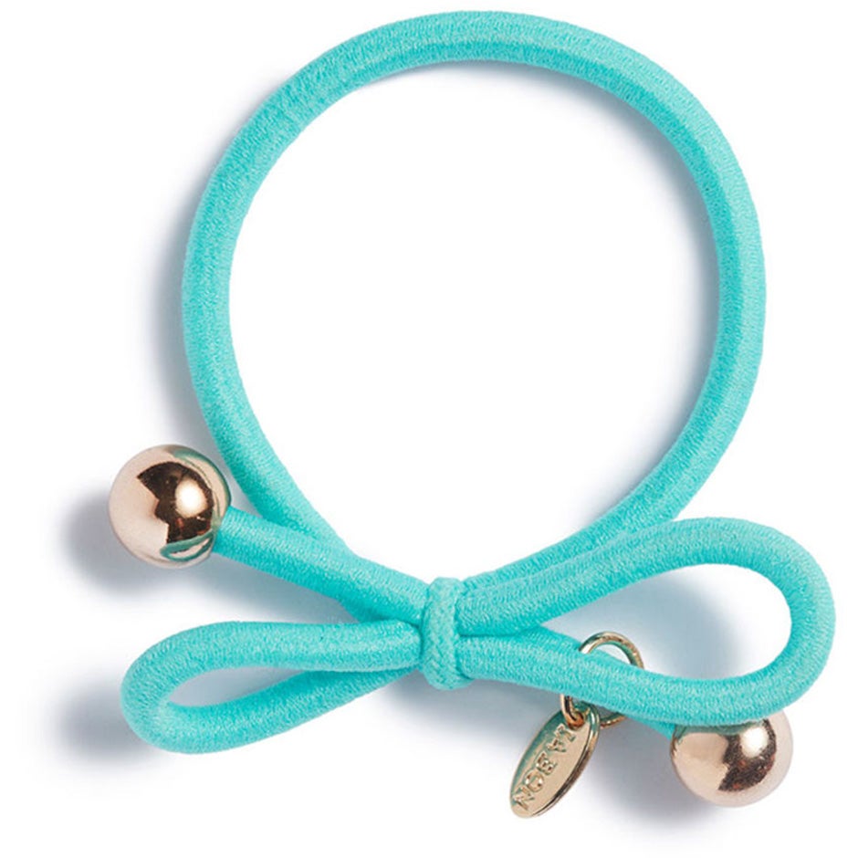 IA BON Hair Tie Gold Bead Light Turquise