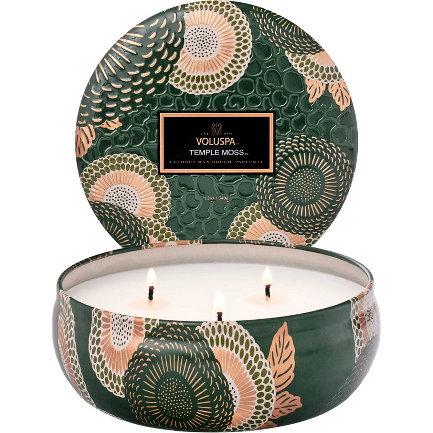 Voluspa 3 Wick Tin Temple Moss (40 H)