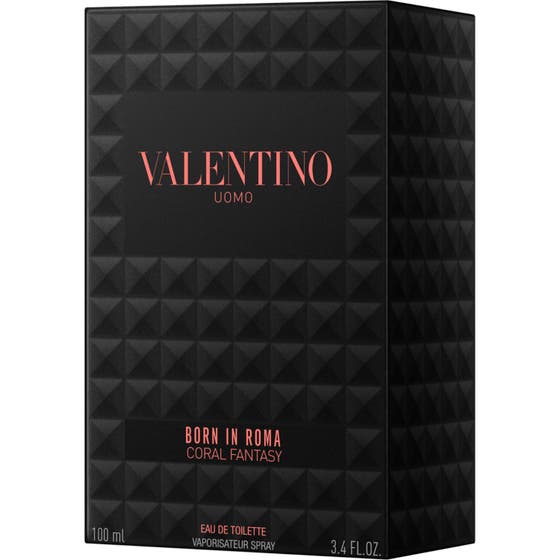 Valentino Born in Roma Uomo Coral Fantasy EdT 100 ml herreparfyme med naglemønstret glassflaske og sort eske