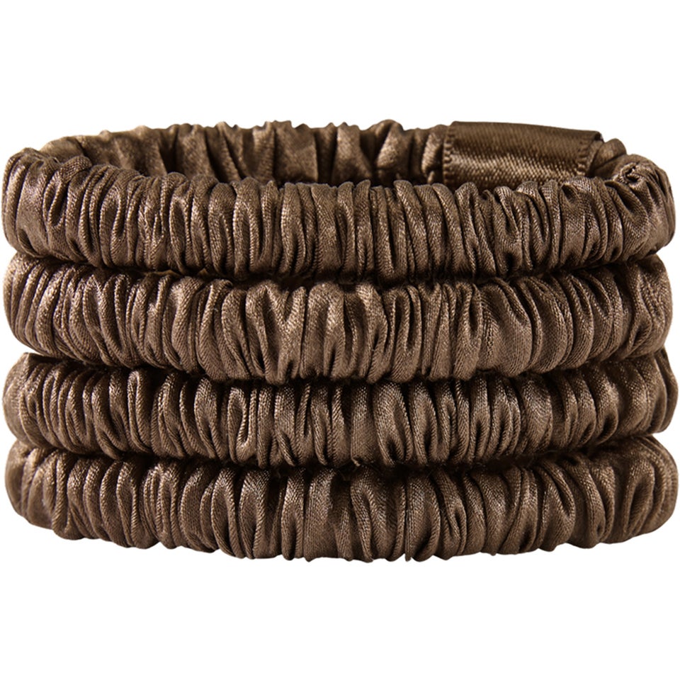 Mulberry Silk Skinny Scrunchies Black 4 pcs