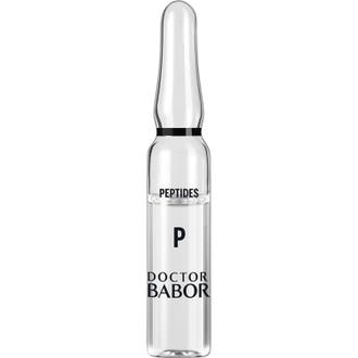 Doctor Babor Peptides Ampul opstrammende ansigtsserum i en klar glasampul med sort tekst og logo.