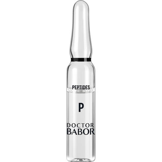 Doctor Babor Peptides Ampul opstrammende ansigtsserum i en klar glasampul med sort tekst og logo.