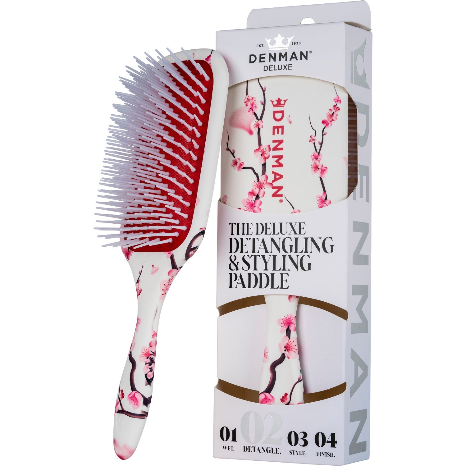 Denman Deluxe D38 Power Paddle Brush Cherry Blossom 1 pcs hårverktyg dam