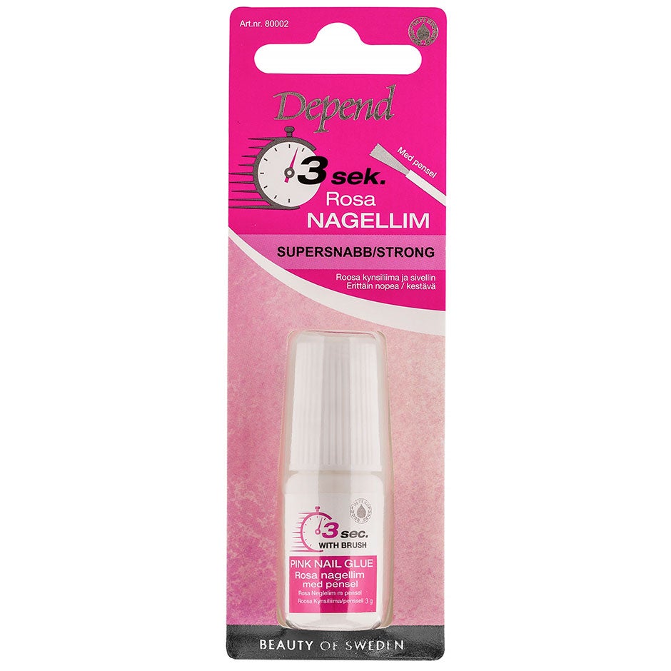 Lindex Depend 3 Sec. Pink Nail glue with brush nagelprodukter dam – bild 8