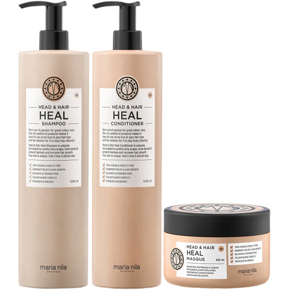 Head & Hair Heal Trio Shampoo 1000ml, Conditioner 1000ml, Masque