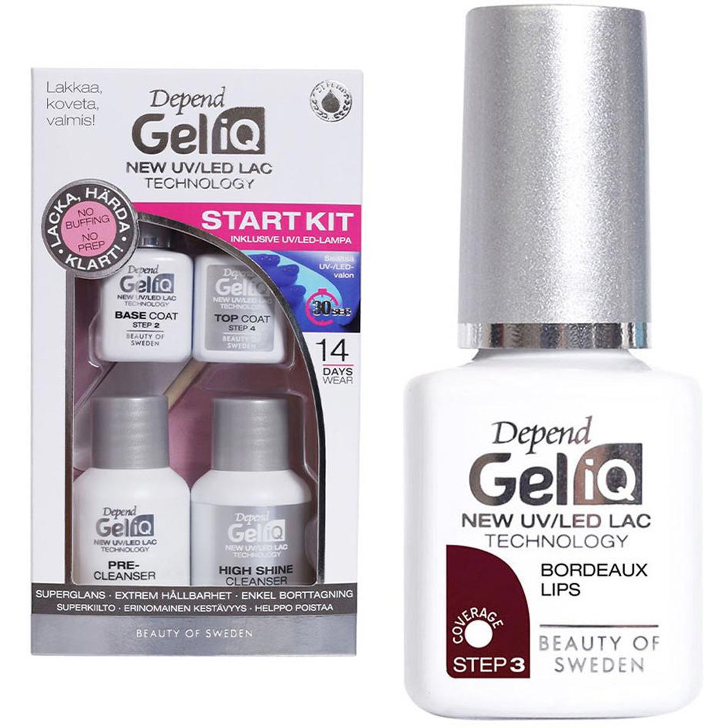 Depend Gel iQ Start Kit & Bordeaux Lips nagelprodukter dam