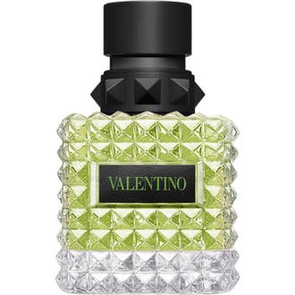 Valentino Born in Roma Donna Green Stravaganza 50 ml valentino parfym dam grön i glasflaska med nitar och ljusgrön vätska
