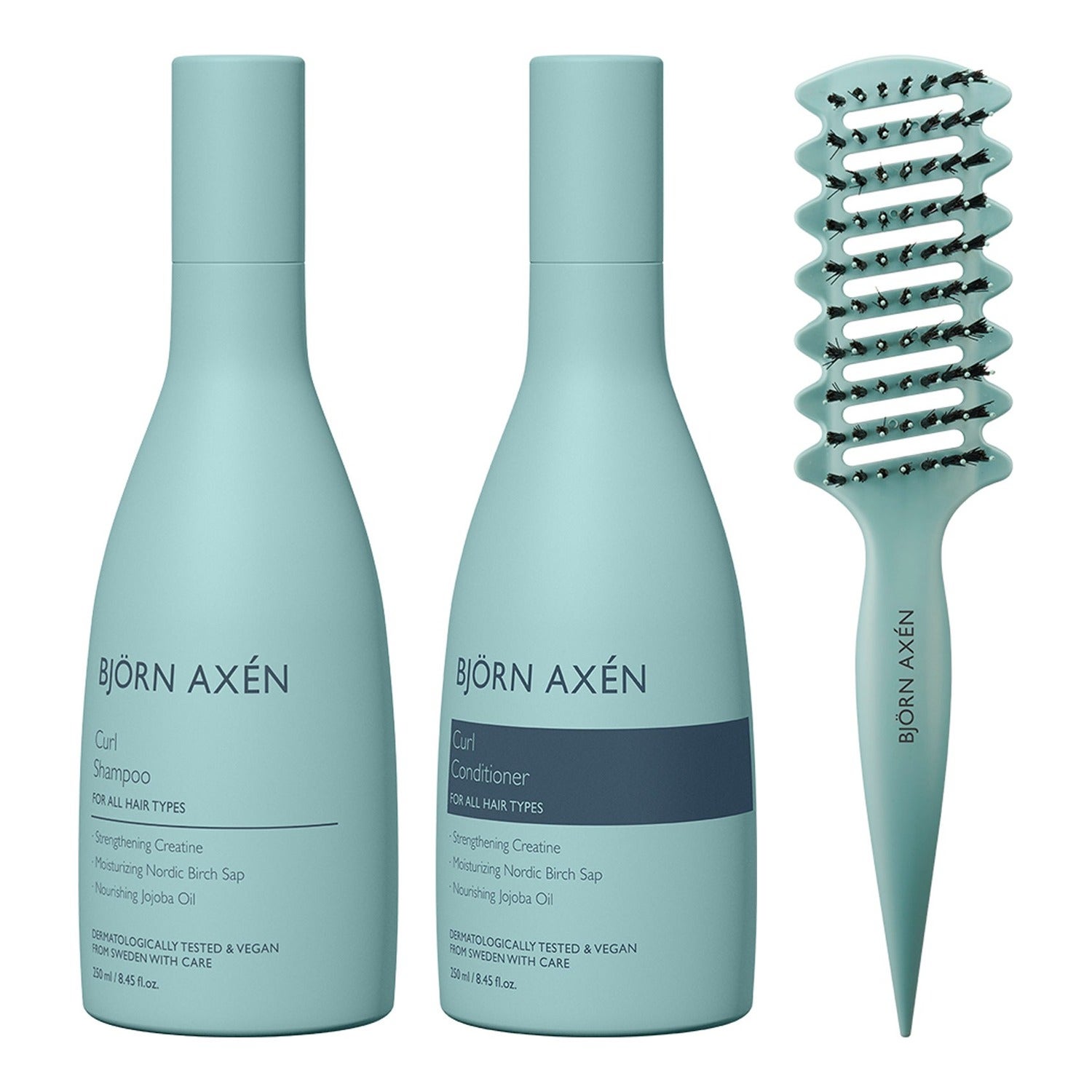 Björn Axén Curl Definition Essentials Shampoo 250 Ml, Conditioner 250 ml & Brush