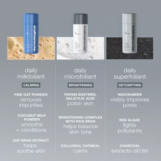 Dermalogica Daily Microfoliant 74 g peeling viser ris og salisylsyre som gir jevnere hud og beroligende havremel