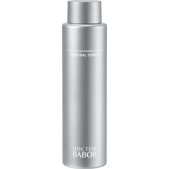 Doctor Babor Renewal Toner 200 ml fornyende ansiktstoner i en elegant sølvfarget flaske med retinol.