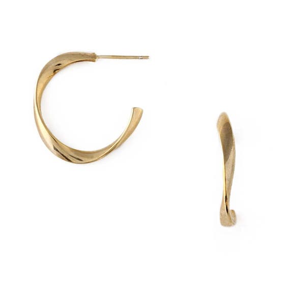 Organic Open Circle Hoops Pale Gold