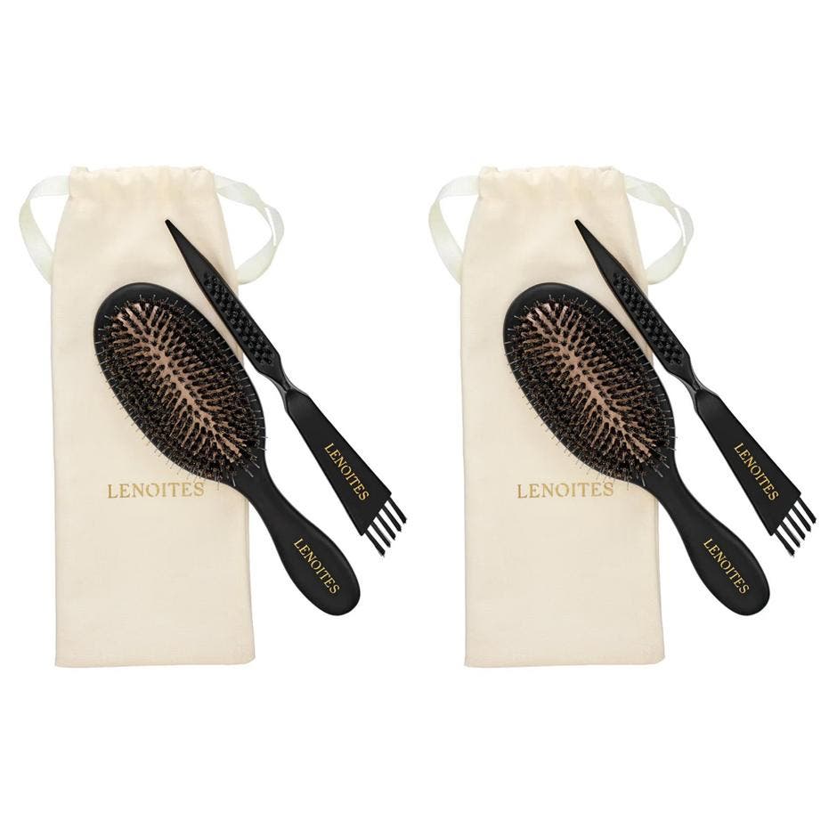 Hair Brush Wild Boar + Pouch and cleaner tool