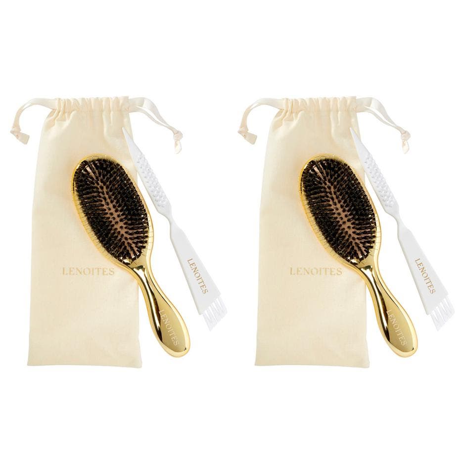 Hair Brush Wild Boar With Pouch And Cleaner Tool