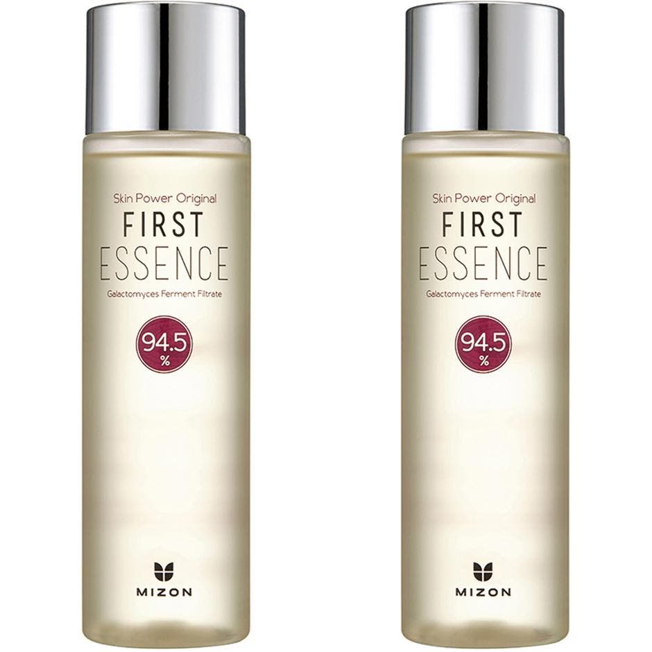 Mizon Skin Power Original First Essence 210 ml revitaliserende ansiktssens i frostet flaske med sølvkork