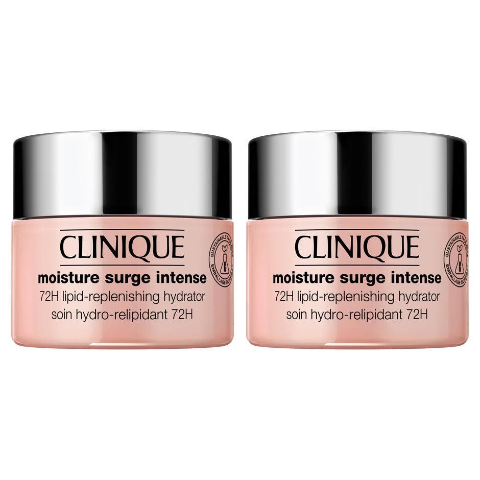 Clinique Moisture Surge Intense 72H fuktighetskrem i lyserosa krukke med glansfullt sølvlokk som gir dyp pleie