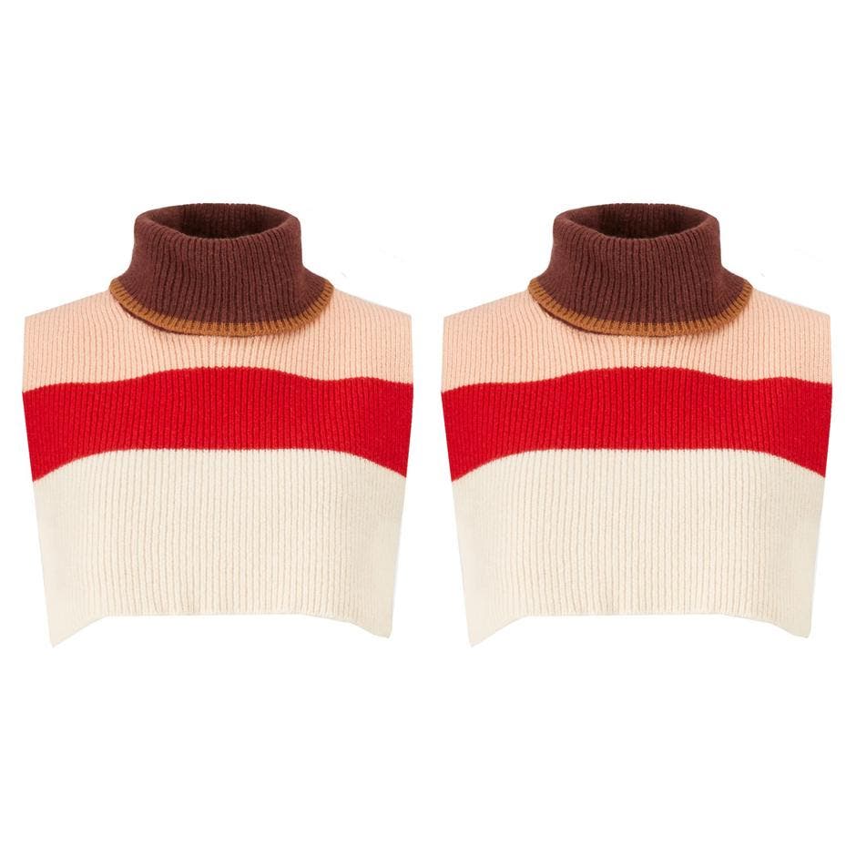 Colby Block Bib Neck Fiery Red